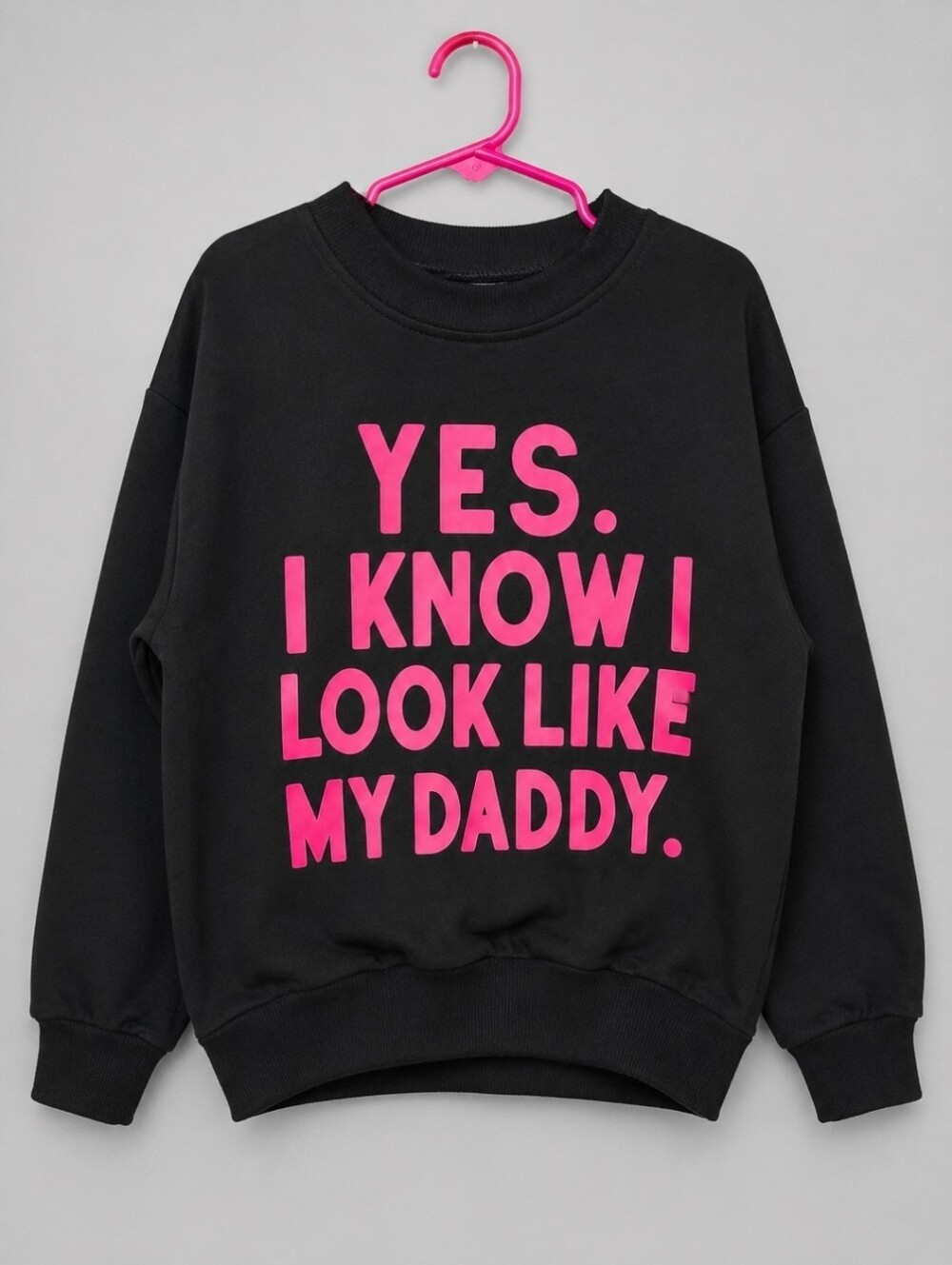 Funny Toddler Daddy Sweatshirt 4-5Y Black Pink Graphic Pullover Cute Kids